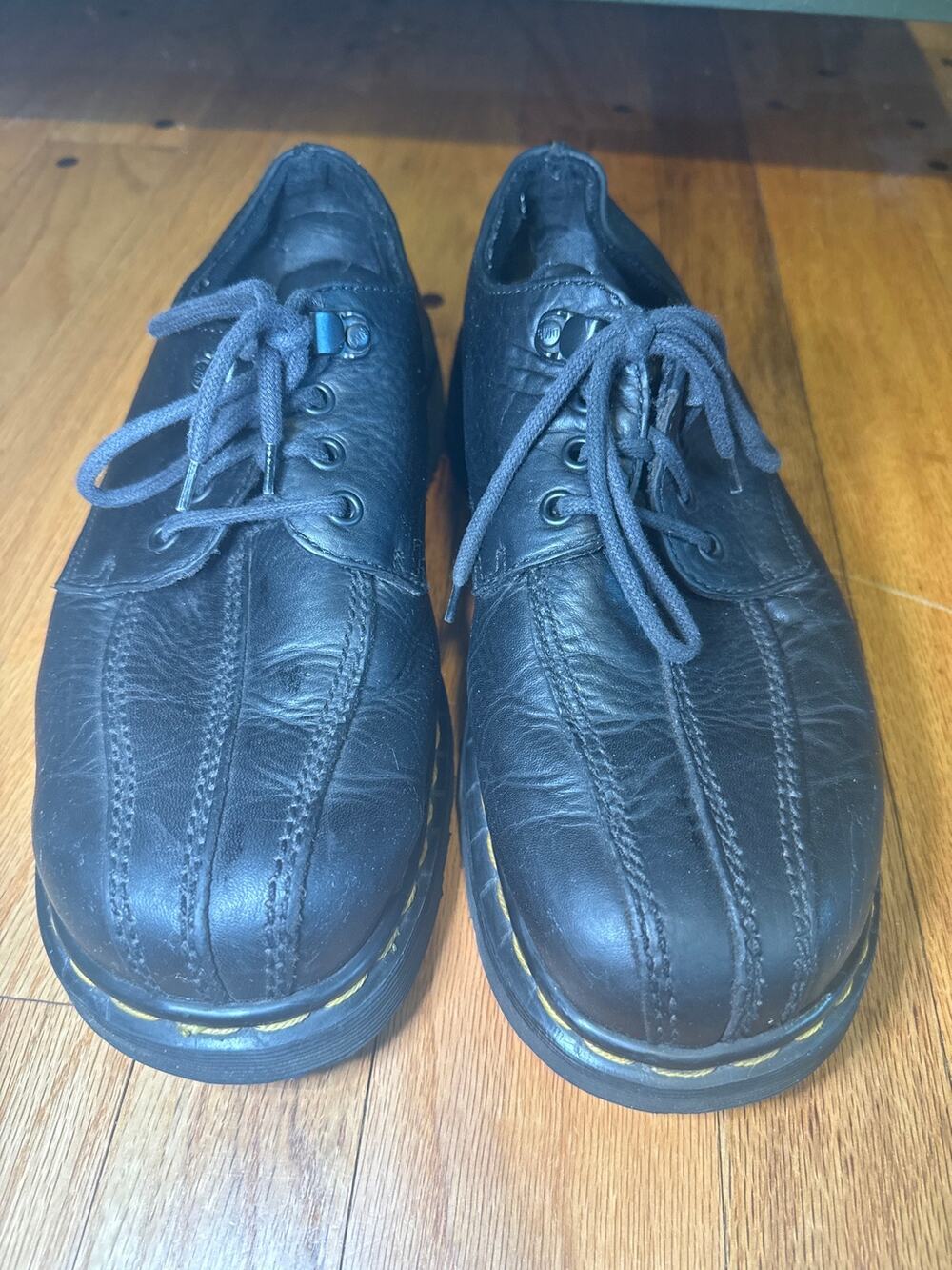Dr Martens Vintage Blk Leather Casual Oxford Shoes Mens Size 9 Made in England